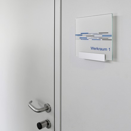 Türschild aus Glas