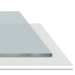 Detailansicht einer Acrylplatte in glasklar oder weiß