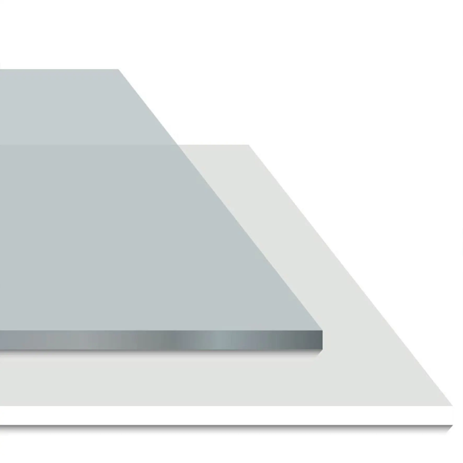 Detailansicht einer Acrylplatte in glasklar oder weiß