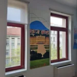 Akustikpaneel an der Wand mit bedruckter Oberfläche zur Schallabsorption