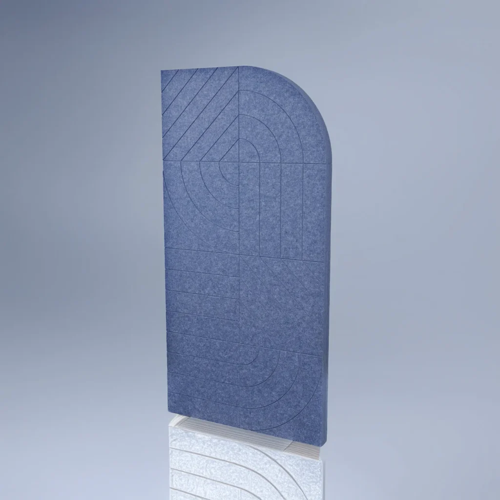 EchoBoard Akustik-Trennwand mit individuell eingearbeiteten Linien zur Lärmreduzierung