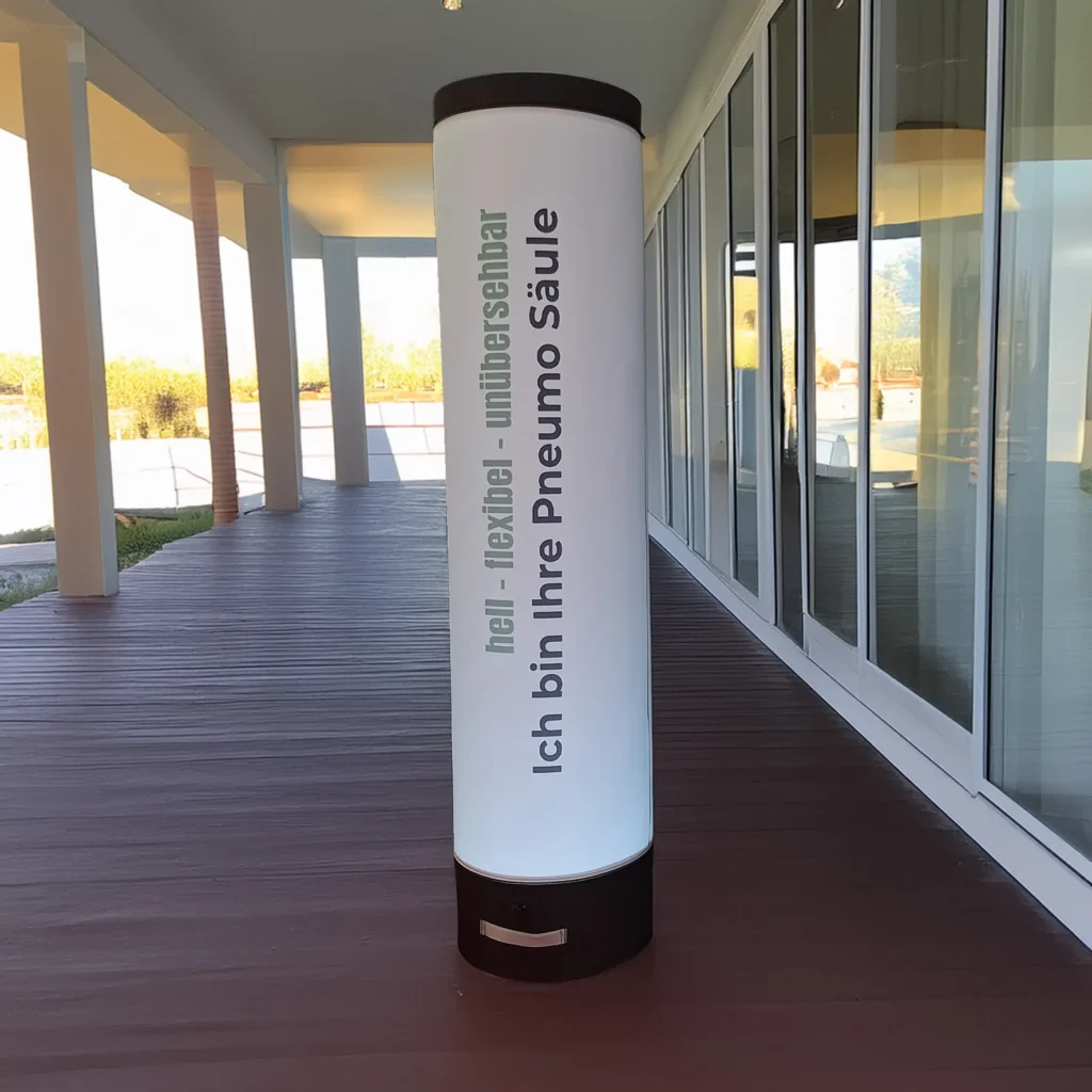 Beleuchtete pneumatische Säule mit integriertem Akku für Events