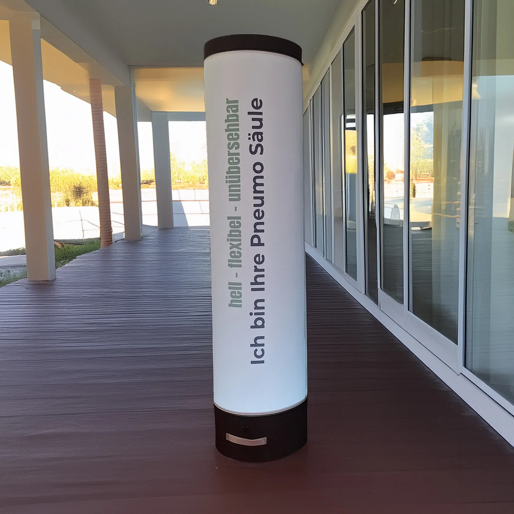 Beleuchtete pneumatische Säule mit integriertem Akku für Events