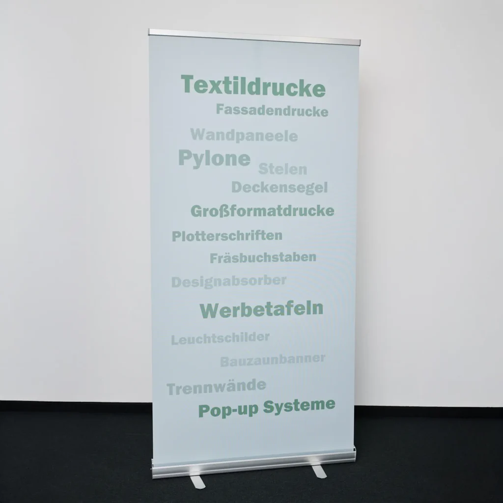 Rollbanner in der Basic Variante mit Textildruck