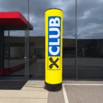 Quick-Up Säule mit Beleuchtung und Dauergebläse auf Messe