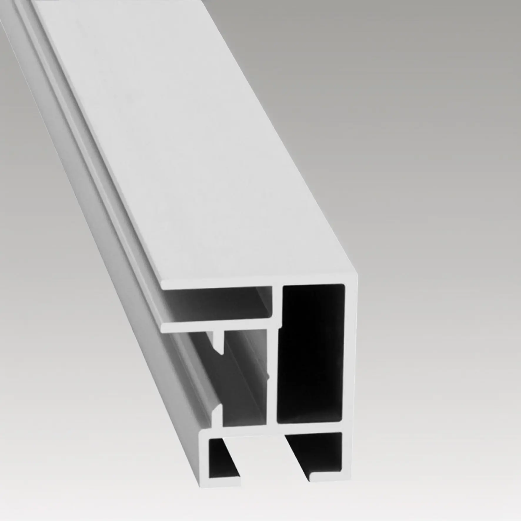 Detailansicht eines Aluminiumprofils für textile Wandrahmen