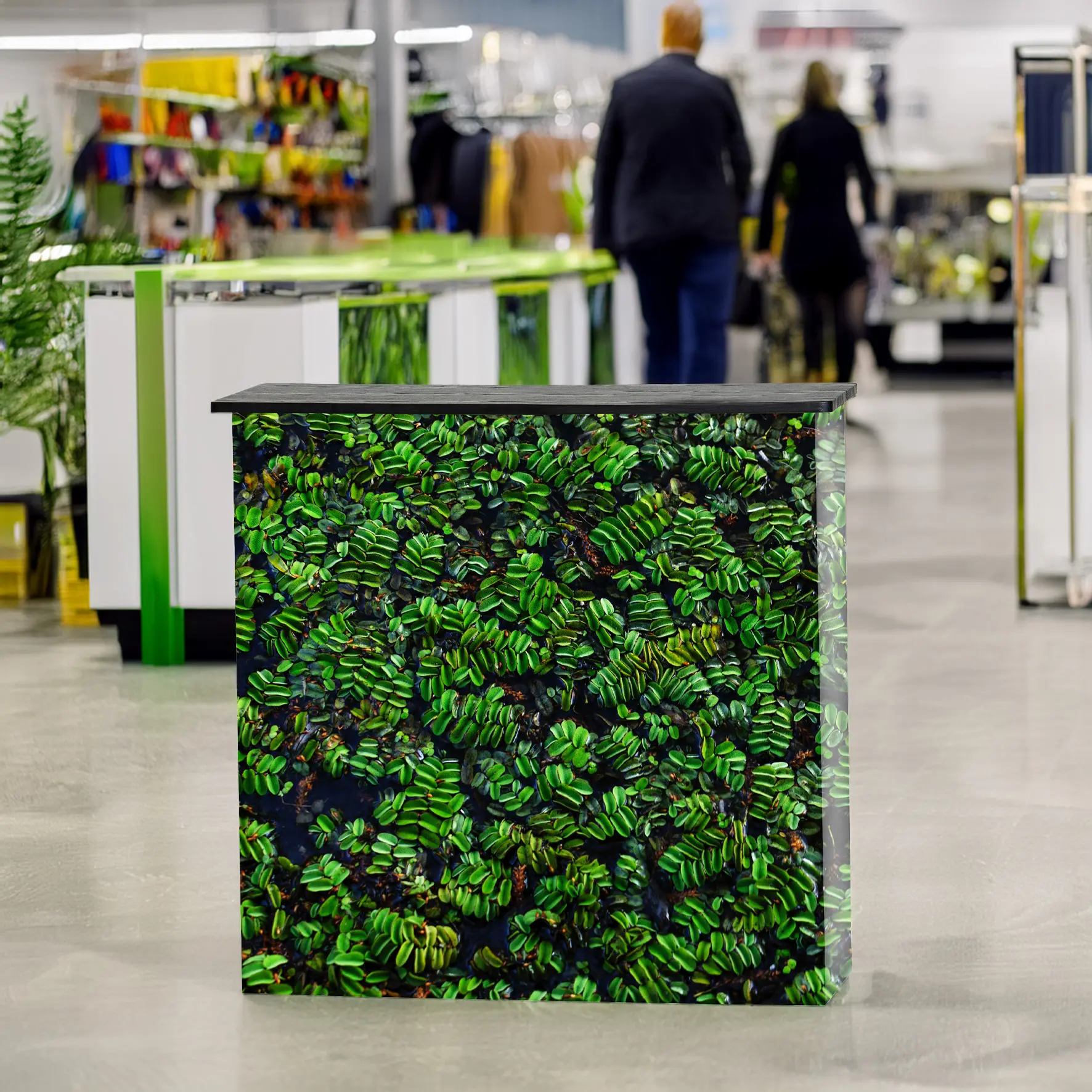 Pop-Up Messecounter mit bedruckter Stoffbespannung und Ablage