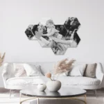 Hexagon Schallabsorber mit individuellem Motiv zur akustischen Wandgestaltung