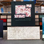 hinterleuchtete Klebefolie mit Heu und Blumen als dekorative Thekenbeklebung